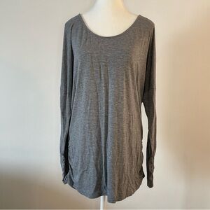 Maternity Top Shirt Long Sleeve Gray Liz Lange Women’s Large